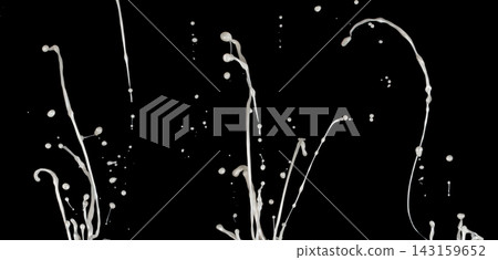 Neon silver paint erupting in curve wave. Fluorescent silver liquid water explosion vine over Black background isolated. Bright pearl paint eruption explode sticky spike Neon silver paint erupting in curve wave. Fluorescent silver liquid water explosion vine over Black background isolated. Bright pearl paint eruption explode sticky spike 143159652