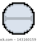 Pixel art white pill icon isolated on white background 143160159