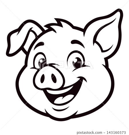 cartoon style pig head mascot logo cartoon style pig head mascot logo 143160373