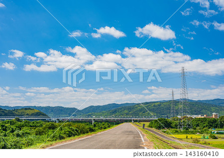 從京都府久瀨郡久宮山町木津川右岸堤壩眺望 143160410