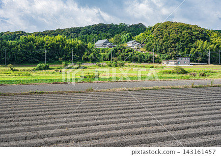 滋賀郡琵琶湖地區大津市片田的鄉村景觀 滋賀郡琵琶湖地區大津市片田的鄉村景觀 143161457