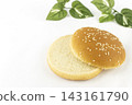 Hamburger buns only (white background, copy space) 143161790