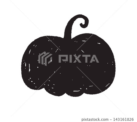 Grunge hand drawn pumpkin outline for Thanksgiving and Halloween designs. Black silhouette vector Grunge hand drawn pumpkin outline for Thanksgiving and Halloween designs. Black silhouette vector 143161826