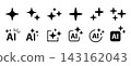 AI/Artificial Intelligence and Sparkling Black and White Vector Icon Set (12 pieces) 143162043