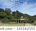 在新潟縣佐渡市的工業遺產地北澤浮選廠遺址，可以看到增稠劑和藍天，以及卷積雲。 143162355