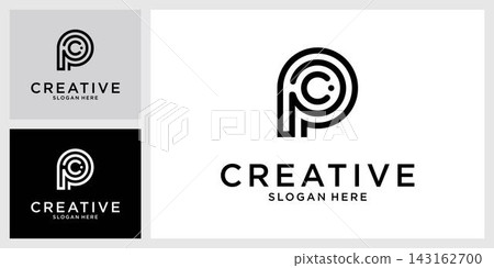 P or PP initial letter logo design vector 143162700