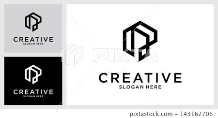 P or PP initial letter logo design vector 143162706