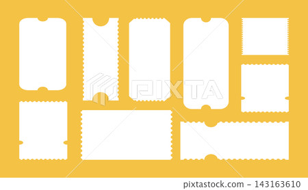 Admit tickets mockups set. Pattern of tickets for cinema, festival, theater,casino, circus, club. Blank flat templates. Simple boarding blank, lottery, minimalist sale coupons. Admit tickets mockups set. Pattern of tickets for cinema, festival, theater,casino, circus, club. Blank flat templates. Simple boarding blank, lottery, minimalist sale coupons. 143163610