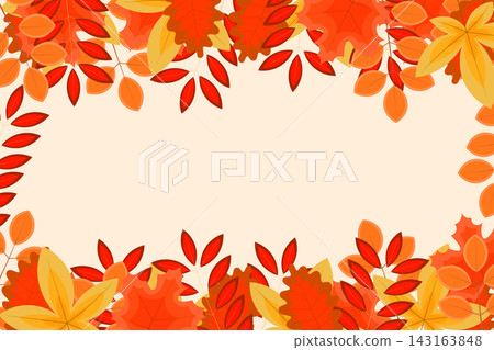 Autumn background with flat leaves. Vector. Autumn background with flat leaves. Vector. 143163848