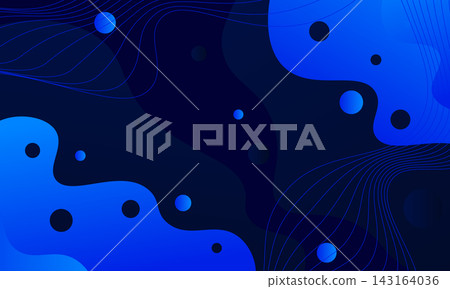Modern blue fluid with wavy lines background. Vector illustration. 143164036