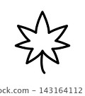 Simple leaf line art icon (autumn leaves) 143164112