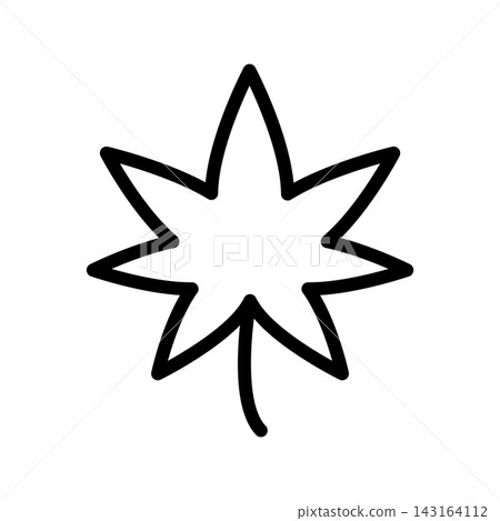 Simple leaf line art icon (autumn leaves) Simple leaf line art icon (autumn leaves) 143164112