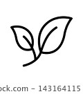 Simple leaf line art icon: Futaba01 143164115