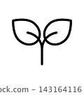 Simple leaf line art icon: Futaba02 143164116