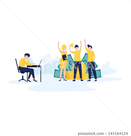 Flat design business successful team. time is money financing and investment. Flat design business successful team. time is money financing and investment. 143164124