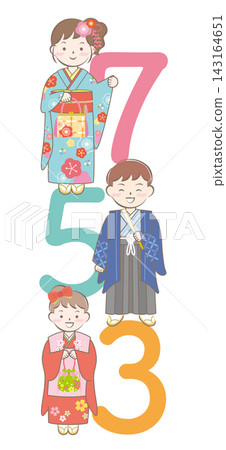 Title for Shichi-Go-San celebration featuring children in kimonos (vertical format) Title for Shichi-Go-San celebration featuring children in kimonos (vertical format) 143164651