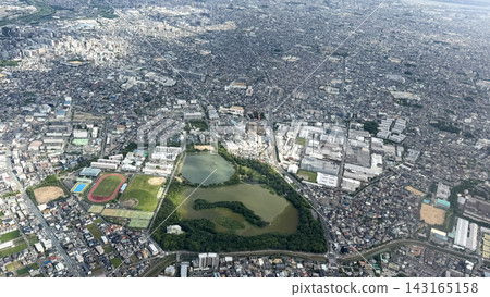 Aerial view of the area around Osaka International Airport (Itami Airport) Aerial view of the area around Osaka International Airport (Itami Airport) 143165158