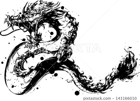 Dragon ink painting illustration Dragon ink painting illustration 143166010