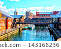 A bridge over a canal 143166236