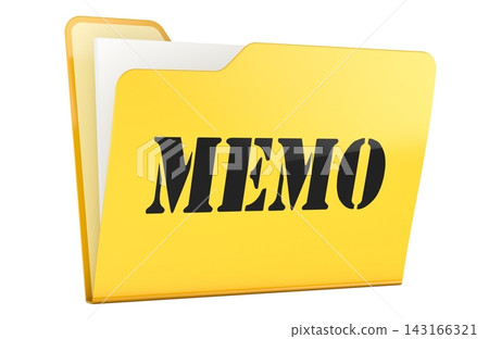 Memo folder with documents, office communication and business records concept. 3D rendering Memo folder with documents, office communication and business records concept. 3D rendering 143166321
