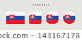 Slovakia national flag set in original proportion and different shapes styles. Official Slovak symbol vector collection 143167178