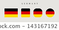 Germany national flag set in original proportion and different shapes styles. Official German symbol vector collection 143167192
