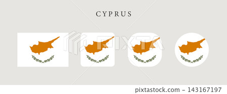 Cyprus national flag set in original proportion and different shapes styles. Official Cypriot symbol vector collection Cyprus national flag set in original proportion and different shapes styles. Official Cypriot symbol vector collection 143167197