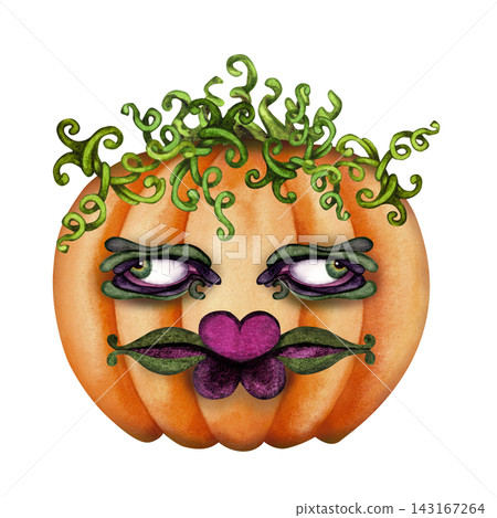 Mad Professor Pumpkinstein Watercolor Character Mad Professor Pumpkinstein Watercolor Character 143167264