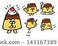 Cute yellow pudding character material 143167389
