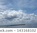 Blue sky and white clouds of Kemigawa beach 143168102