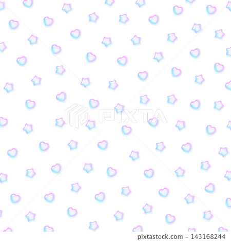 Puffy heart and star seamless pattern background on a white background. Puffy heart and star seamless pattern background on a white background. 143168244