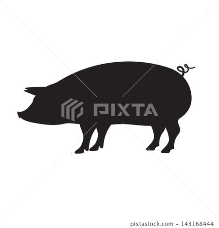 Vector flat pig silhouette isolated Vector flat pig silhouette isolated 143168444