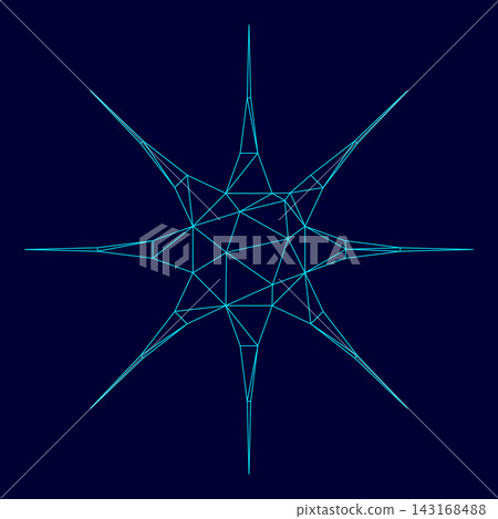 Star in low poly triangulation triangulated polygonal electric cyan blue vibrant aqua neon color vector illustration image outline contour line Star in low poly triangulation triangulated polygonal electric cyan blue vibrant aqua neon color vector illustration image outline contour line 143168488