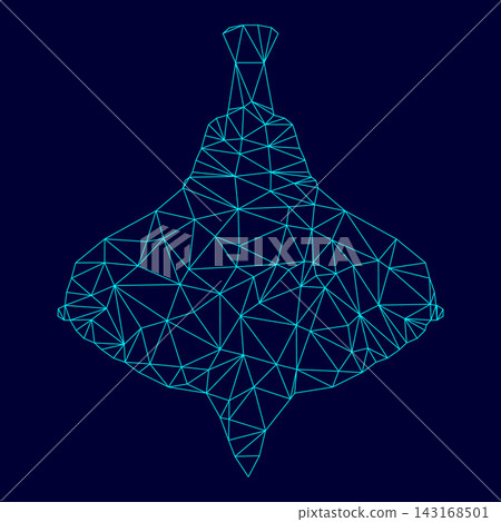 Whirligig in low poly triangulation triangulated polygonal electric cyan blue vibrant aqua neon color vector illustration image outline contour line Whirligig in low poly triangulation triangulated polygonal electric cyan blue vibrant aqua neon color vector illustration image outline contour line 143168501