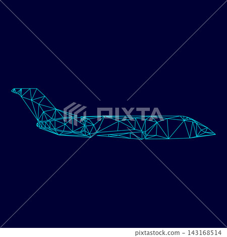 Private airplane in low poly triangulation triangulated polygonal electric cyan blue vibrant aqua neon color vector illustration image outline contour line Private airplane in low poly triangulation triangulated polygonal electric cyan blue vibrant aqua neon color vector illustration image outline contour line 143168514