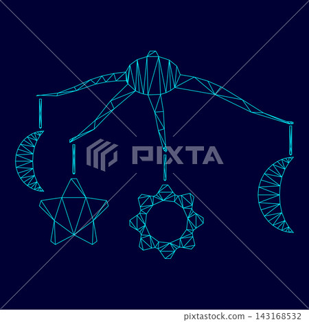 360 degrees rotating hanging rattles baby in low poly triangulation triangulated polygonal electric cyan blue vibrant aqua neon color vector illustration image outline contour line 360 degrees rotating hanging rattles baby in low poly triangulation triangulated polygonal electric cyan blue vibrant aqua neon color vector illustration image outline contour line 143168532