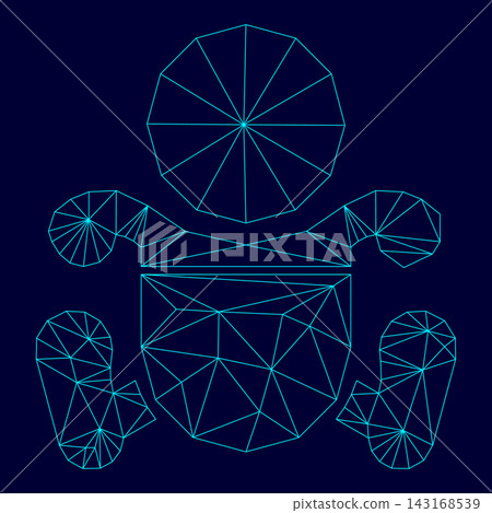 Toddler boy with diapers in low poly triangulation triangulated polygonal electric cyan blue vibrant aqua neon color vector illustration image outline contour line Toddler boy with diapers in low poly triangulation triangulated polygonal electric cyan blue vibrant aqua neon color vector illustration image outline contour line 143168539