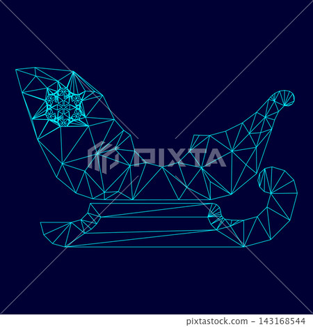 Sleigh santa claus in low poly triangulation triangulated polygonal electric cyan blue vibrant aqua neon color vector illustration image outline contour line Sleigh santa claus in low poly triangulation triangulated polygonal electric cyan blue vibrant aqua neon color vector illustration image outline contour line 143168544