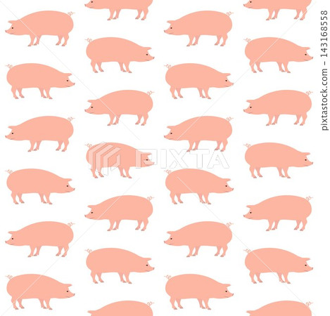 Vector seamless pattern of flat pig Vector seamless pattern of flat pig 143168558
