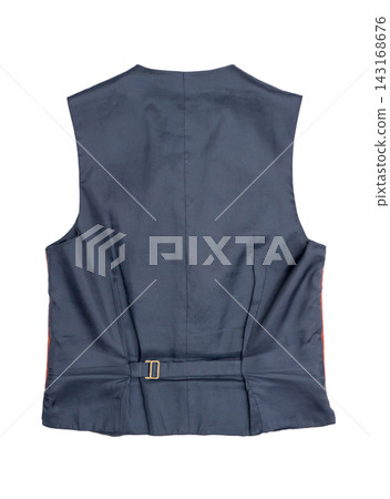 Men's vest on a white background. Back side. Men's vest on a white background. Back side. 143168676