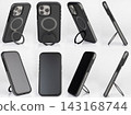 Smartphone in cover with stand tripod 143168744