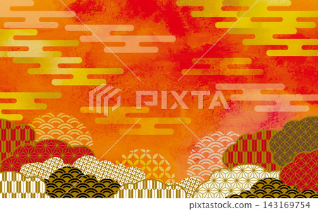 Beautiful Japanese pattern illustration background material Beautiful Japanese pattern illustration background material 143169754