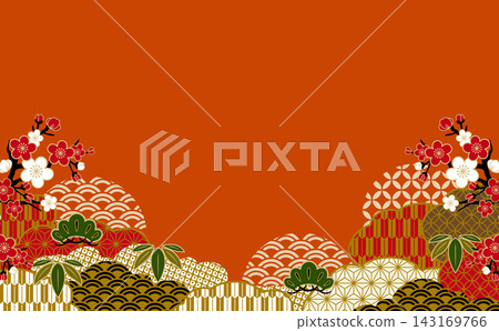Beautiful Japanese pattern illustration background material Beautiful Japanese pattern illustration background material 143169766