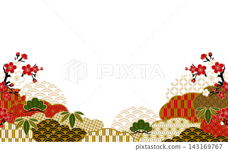 Beautiful Japanese pattern illustration background material Beautiful Japanese pattern illustration background material 143169767