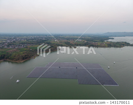 Aerial Floating Solar Farm at Bendungan Karangkates Indonesia Aerial Floating Solar Farm at Bendungan Karangkates Indonesia 143170011
