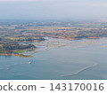 Aerial Sukowilangun Lakescape with Fish Farms and Rice Fields 143170016