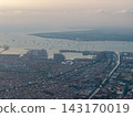 Aerial Daytime Panorama of Surabaya Port and Dense Urban Cityscape 143170019