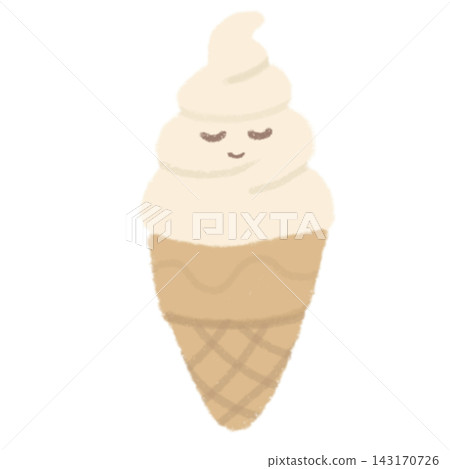 Smiling soft serve ice cream cone sweet frozen dessert mascot element sticker print visual graphic clipart artwork design icon illustration Smiling soft serve ice cream cone sweet frozen dessert mascot element sticker print visual graphic clipart artwork design icon illustration 143170726