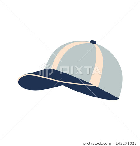 Blue Baseball Cap Side View. Trendy summer outdoor hat. Illustration. Blue Baseball Cap Side View. Trendy summer outdoor hat. Illustration. 143171023
