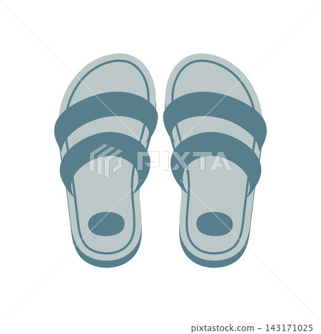 Blue sandals isolated on white background. Trendy summer beach outdoor sandals. Illustration. Blue sandals isolated on white background. Trendy summer beach outdoor sandals. Illustration. 143171025